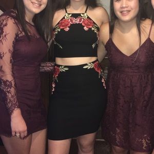 EMBROIDERED TWO PIECE DRESS